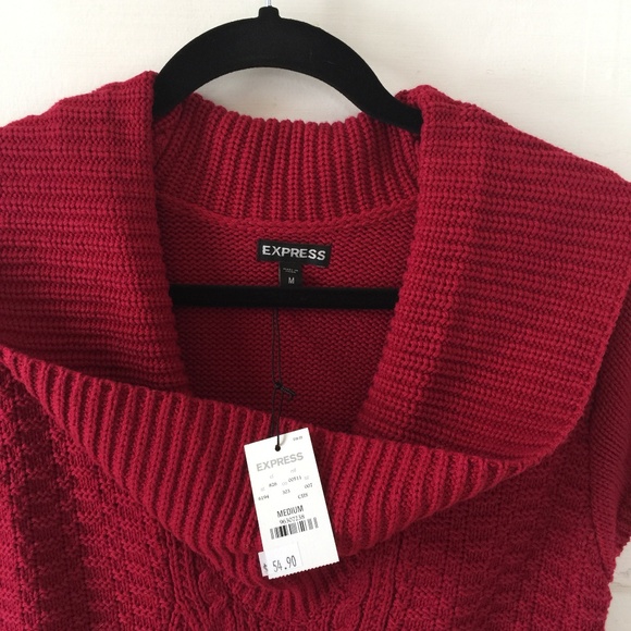 Red Express Short Sleeved Sweater Dress - Picture 3 of 7